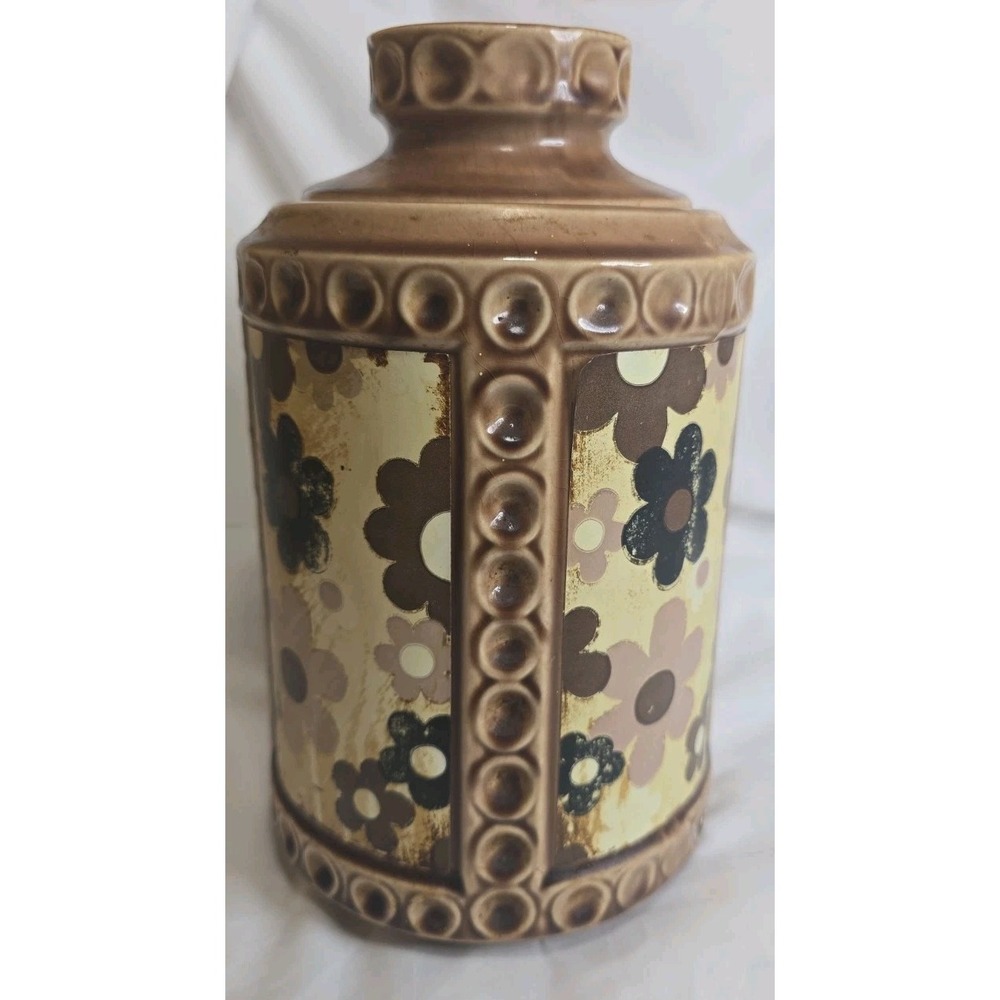 Vintage McCoy #254 "Flower Power" Ceramic Canister/Cookie Jar 1970s